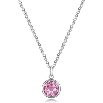 Image of Philip Jones Pink Crystal Necklace Created with Zircondia® Crystals