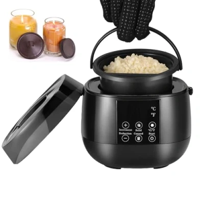 Image of Electric Wax Melting Machine For Candle Making, Diy Maker Set Adults Beginners, Small Pot With Led Temperature Display, Scented Melts Kit Making Accessories