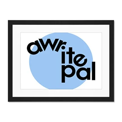 Image of Wee Blue Coo Scottish Phrase Awrite Pal Scotland Slang Friendship Large Art Print Poster Wall Decor 18x24 inch Supplied Ready To Hang With Included Mount Brackets