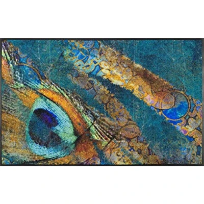 Image of Wash+Dry Exotic Pavo Door Mat, 60 x 140 cm, Washable for Indoor and Outdoor Use