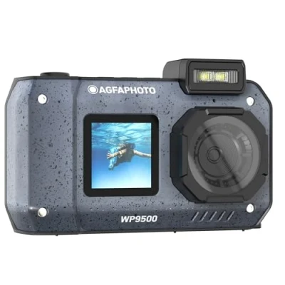 Image of AgfaPhoto Realishot WP9500 Waterproof Digital Camera, 7 m Waterproof, 24 MP, 18X Zoom, 4K Video, Dual Screen 2.9 Inch/1.4 Inch Black