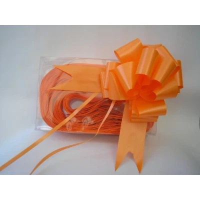 Image of Pull Bows 30 x 30mm (1.5&quot;) Rapid Satin Ribbon ORANGE for Gift Decorations, Flower Bouquets &amp; Arrangements, Baskets, Wedding Cars, Floral Tributes, Arts Crafts, Christmas Hampers