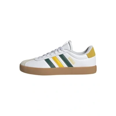 Image of adidas Men&#039;s VL Court 3.0 Shoes, FTWR White/Collegiate Green/Utility Yellow, 6.5 UK
