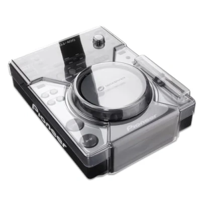 Image of Decksaver Cover for Pioneer DJ CDJ 400 Super Durable Polycarbonate Protective lid with Smoked/Clear Transparency, Made in The UK DJs&#039; Choice Unbeatable Protection