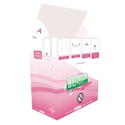 Image of Pack of 10x Hygiene+ 14L Sustainable Sanitary Bin, Paper based, Nappies, Feminine Hygiene, Disposable, no contract
