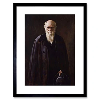 Image of Wee Blue Coo COLLIER PORTRAIT SCIENTIST CHARLES DARWIN SMALL FRAMED ART PRINT F97X13264