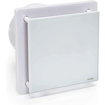 Image of STERR White Bathroom Fan 6 inches / 150 mm with HYGROSTAT Extractor Glass Front Modern Look BFS150H 25 W