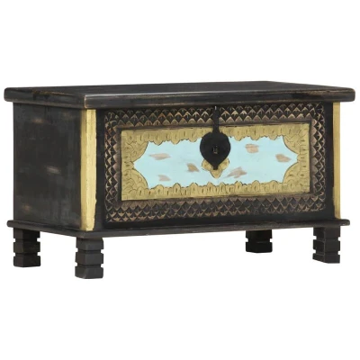 Image of vidaXL Storage Chest Black 80x40x45 cm Solid Mango Wood