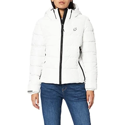 Image of Superdry Women&#039;s Hooded Spirit Sports Puffer Jacket, Optic, UK 8