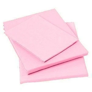Image of Percale Housewife Pillow Case Set Luxury Plain Dyed Polycotton Cover Standard 50 x 75 Envelope Closure Cases Pink