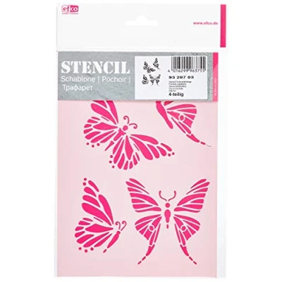 Image of Efco 9320703 Stencil Butterflies / 4 Designs DIN A 5, 21 x 15 1 cm