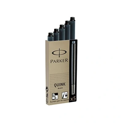 Image of parker fnt pen cart., old model, blk, 5 pc.