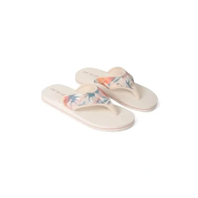 Image of Animal Swish Womens AOP Recycled Flip Flops Slip on, Lightweight Sandals with Soft padded upper straps For Spring, Summer, Beach &amp; Outdoors Light Beige Adult Shoe Size 9