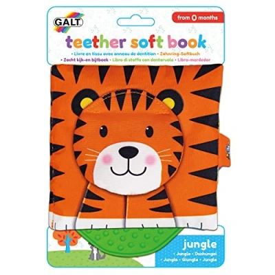 Image of Galt Toys, Teether Soft Book Jungle, Baby &amp; Toy, Ages 0 Months Plus