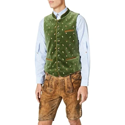 Image of Stockerpoint Men&#039;s Weste Calzado Sleeveless Traditional Dress Waistcoat, Green (Moosgrün), 46 (Manufacturer Size: 46)