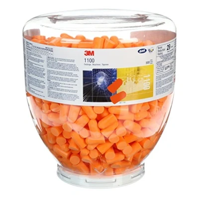 Image of 3M Earplugs, Refill Bottle, 37 dB, Uncorded, 500 Pairs/Box, 1100D