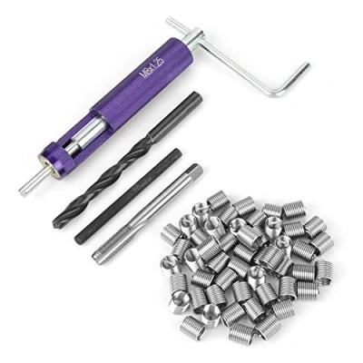 Image of Helicoil Thread Repair Kits &amp; 50pcs M8 x 2D Stainless Steel Coiled Wire Helical Screw Inserts