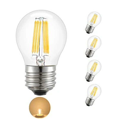 Image of LED Light Bulbs 6W E27 Edison Screw Warm White 2700 3000K Standard G45 Globe Filament Lamp Bulb 360 Beam Angle, 60W Incandescent Replacement, 4 Pack