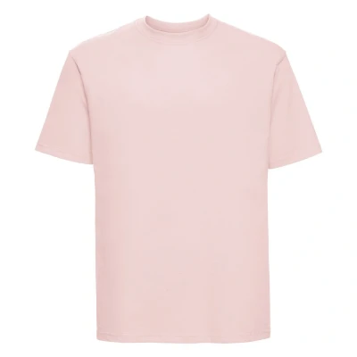 Image of Russell Athletic Mens Classic Ringspun Cotton T Shirt (Powder Rose) Pink Size X Large