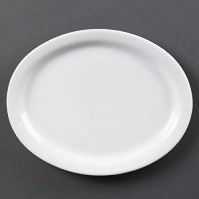 Image of Olympia Whiteware Oval Platters 250mm Porcelain for Better Experience Pack of 6