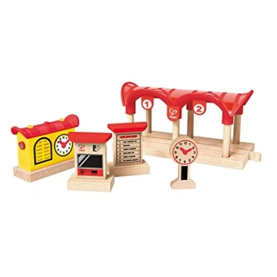 Image of Hape E3702 Record Listen &amp; Light Railway Station Wooden Track Accessories, Medium