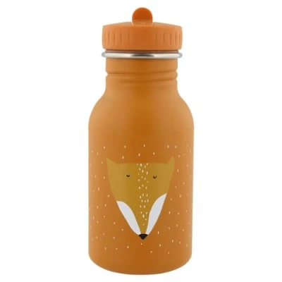 Image of Trixie Drinking Bottle Mr. Fox 350ml Stainless Steel Water for Kids Orange Leakproof Eco Friendly and BPA Free