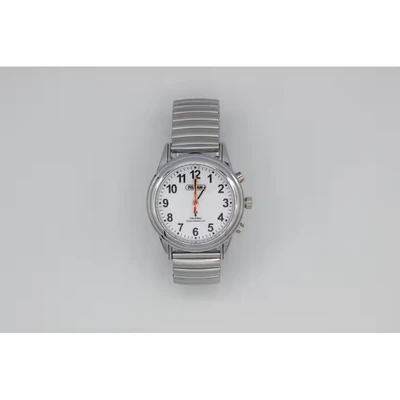 Image of Ravencourt Living Radio Controlled Talking Watch with Expanding Strap, Analogue Display, Bold Dial, Clear English Male Voice, Visually Impaired and Blind, Time Date, No Buckle