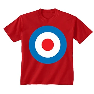 Image of Flip Youth Kids Childrens Mod Target Retro Mods T Shirt Red 5 6 Years (S)