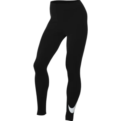 Image of Nike Sportswear W NSW Essntl GX HR SWSH Leggings, Women&#039;s, Size: XS, Black/sail