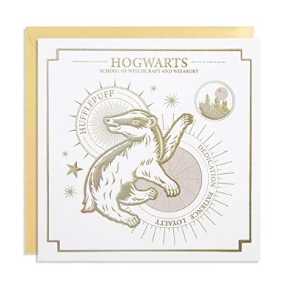 Image of Cardology Harry Potter Birthday Card Yule Ball Collection Officially Licensed Wizarding World Merchandise (Hufflepuff)