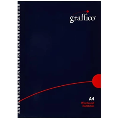 Image of GRAFFICO A4 Twin Wire Hard Cover Notebook of 160 Pages (Pack 1)