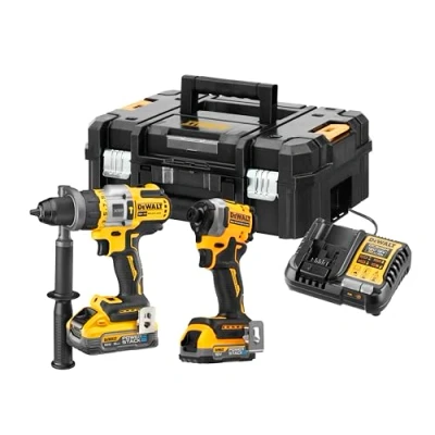 Image of DEWALT DCK2052 18v XR Cordless Brushless Combi Drill and Impact Driver 1 x 1.7ah &amp; 5ah Li ion Powerstack