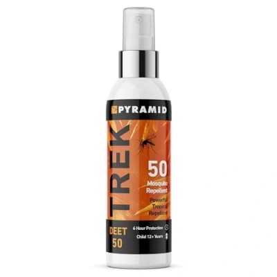 Image of Pyramid Trek Insect Repellent Spray with 50% DEET Formula Unscented Mosquito Ideal for Tropical Destinations Gives 6hrs Protection, 100ML