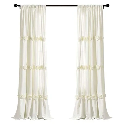 Image of Lush Decor, Ivory Darla Window Curtain Single Panel, 84&quot; x 40&quot;