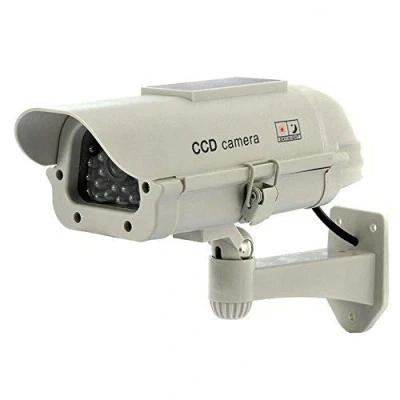 Image of BW Solar Power Indoor/Outdoor Professional Design Dummy IR LED Light Security Surveillance Home/Shop CCTV Fake Camera