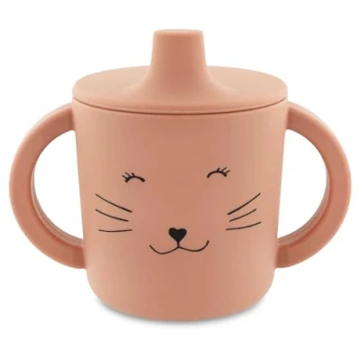 Image of Trixie Mrs Cat Sippy Cup 4m+ 100% Food Grade Silicone Pink