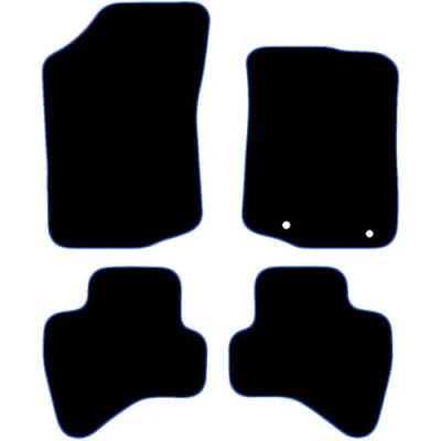 Image of Carsio Carpet Car Mats For Citroen C1 2014+ onwards 4 Piece Set Tailored Fit Floor Mat Complete Accessory Black Custom Fitted All Weather, Anti Slip Backing &amp; Blue Trim