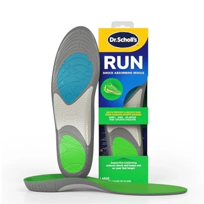 Image of Dr. Scholl&#039;s Run Shock Absorbing Insoles Helps Prevent and Relieve Knee Pain, Shin Splints Plantar Fasciitis, Designed for Runners, Arch Support Running Jogging, UK Shoe Size 7 13