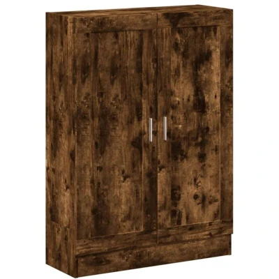 Image of vidaXL Book Cabinet Smoked Oak 82.5x30.5x115 cm Engineered Wood