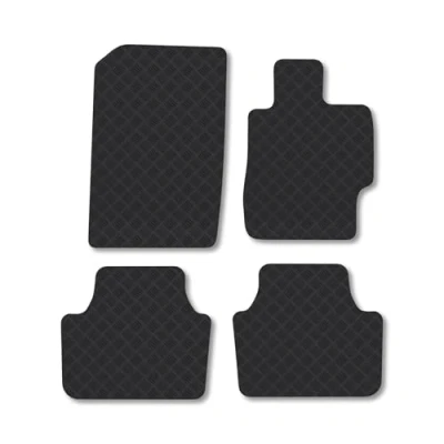 Image of Rubber Car Mats Compatible with Honda Accord (2004 2008) Tailored Fit Floor Set Accessory Black Custom 4 Pieces Clips Anti Slip Backing, Heavy Duty &amp; Waterproof