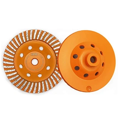 Image of Diamond Cup Surface Grinding Wheel,BGTEC 2pcs 125MM Turbo Row Concrete Grinder Disc with M14 thread for Polishing and Cleaning Granite Stone Marble Masonry
