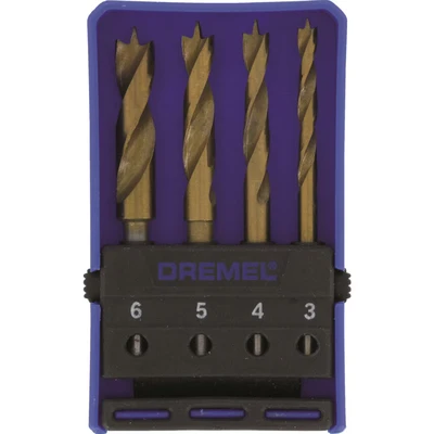 Image of Dremel 636 Titanium Wood Drill Bits, Accessory Set with 4 Woodworking Drilling Bits for Rotary Tool