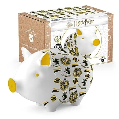 Image of Tilly Pig Ceramic Kids Piggy Bank Harry Potter Hogwarts Hufflepuff Money Box