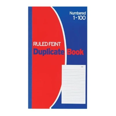 Image of Evrite Ruled feint memo Duplicate Book Numbered 1 100 with Index Sheet (210 x 127mm / 8.25 5 inches) Single