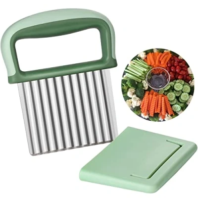 Image of Crinkle Cutter Potato Chipper Stainless Steel Wavy Knife Cutting Tool Chopper Carrot Blade Slicers French Fry Onion Chopping