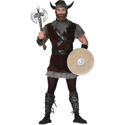 Image of FIESTAS GUIRCA Viking Man Fancy Dress Costume Mens Adult Outfit Nordic Up Male Historical National Theme (Large)