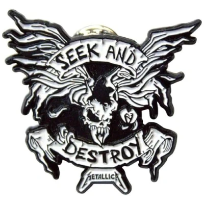 Image of Rock Off officially licensed products Metallica Seek And Destroy Pin Badge One Size