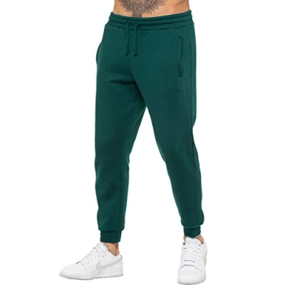 Image of 989Zé ENZO Mens Joggers Fleece Lined Soft Warm Sweatpants Regular Fit Tracksuit Bottoms Casual Trousers EZJG598 Jogger Green XXL