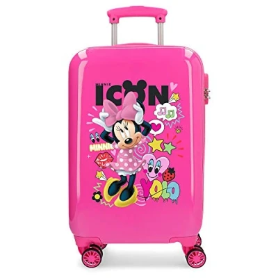 Image of Disney Enjoy Minnie Icon Pink Cabin Suitcase 34 x 55 20 cm Rigid ABS Combination Lock Litre 2.6 kg 4 Double Wheels Hand Luggage