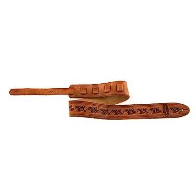 Image of Ovation guitar straps, Premium leather signature &quot;leaf&quot;, wet sand